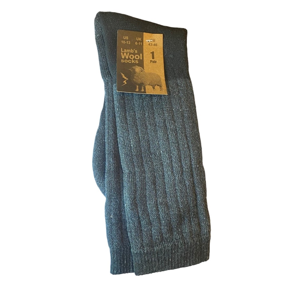 Lamb's Wool Charcoal Gray Socks Size 10-13 NWT